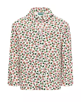 Куртка джинсовая со сплошнмы цветочным принтом KENZO