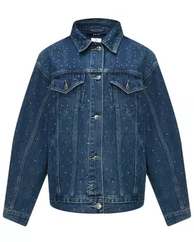 Куртка из денима со стразами прямая, тёмно-синяя Ksubi