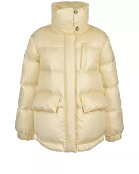 Куртка молочного цвета с воротником-стойкой Woolrich