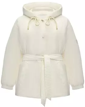 Куртка с капюшоном и поясом, белая Yves Salomon