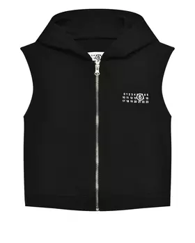 Куртка спортивная черная на молнии MM6 Maison Margiela