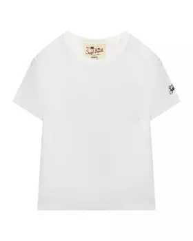 Льняная футболка с накладным карманом, белая Saint Barth