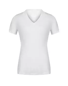 Льняная футболка с v-образным вырезом, белая 120% Lino