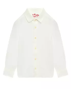 Льняная рубашка с длинными рукавами, белая Saint Barth