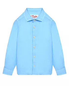 Льняная рубашка с длинными рукавами, голубая Saint Barth