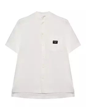 Льняная рубашка с разрезами по бокам Dolce&Gabbana