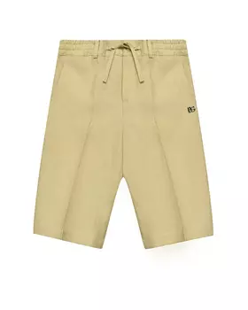 Льняные бермуды со стрелками, бежевые Dolce&Gabbana