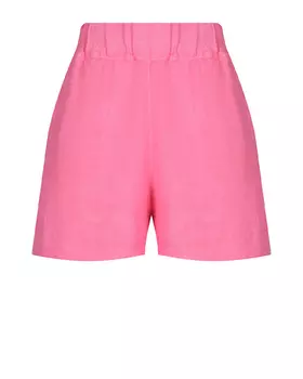 Льняные шорты с поясом на резинке, фуксия 120% Lino