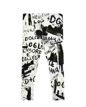 Леггинсы с черными надписями Dolce&amp;Gabbana детские