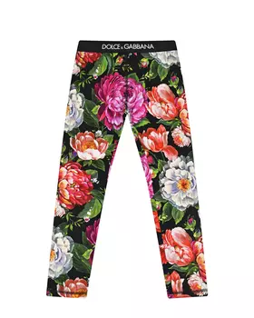 Леггинсы с принтом "пионы" Dolce&amp;Gabbana детские