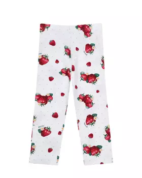 Леггинсы со сплошным принтом "клубника" Monnalisa