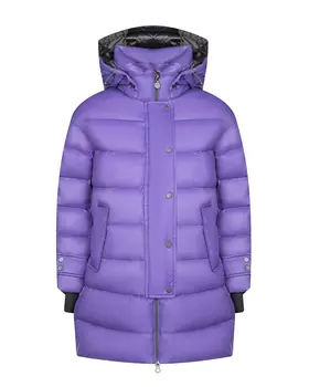 Лиловое пальто-пуховик с капюшоном Naumi детское