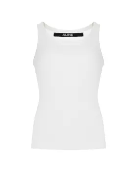Майка в рубчик, белая ALINE