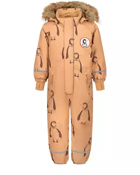 Мембранный комбинезон с принтом "пингвины" Mini Rodini детский