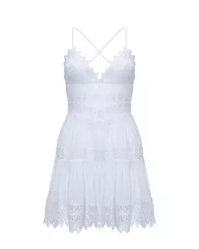 Мини-платье с кружевными вставками, белое Charo Ruiz