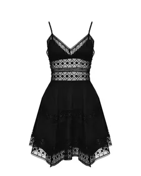 Мини-платье со вставкой из гипюра Charo Ruiz