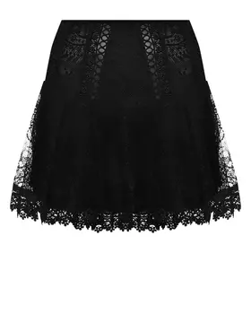 Мини-юбка с гипюром, черная Charo Ruiz