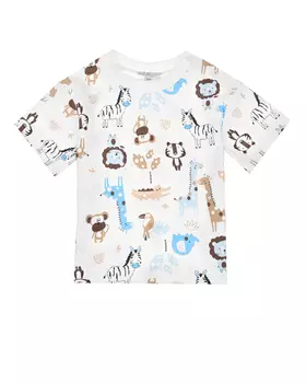 Молочно-белая футболка с принтом "зверята" Dan Maralex детское