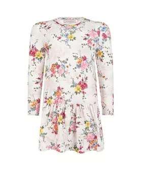 Молочно-белое платье с цветочным принтом Monnalisa детское