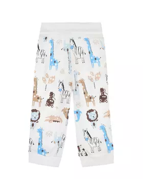 Молочно-белые спортивные брюки с принтом "зверята" Dan Maralex детское