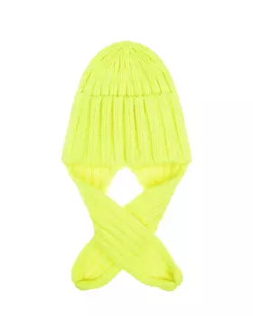 Неоново-желтая вязаная шапка Chobi детское