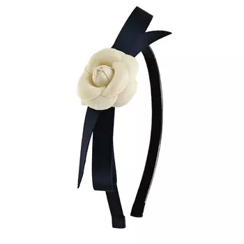 Ободок с белым цветком, синий Tais