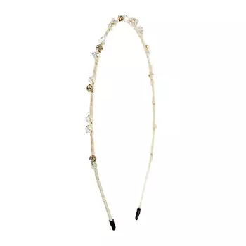 Ободок с бусинками, белый Tais детский