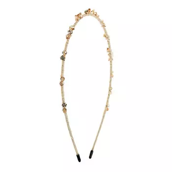 Ободок с бусинками, бежевый Tais