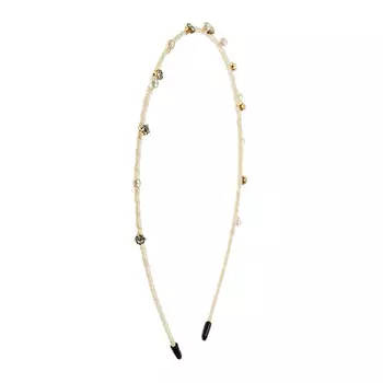 Ободок с жемчугом, белый Tais