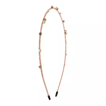 Ободок с жемчугом, розовый Tais