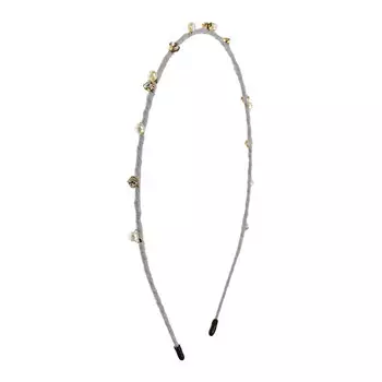 Ободок с жемчугом, серый Tais