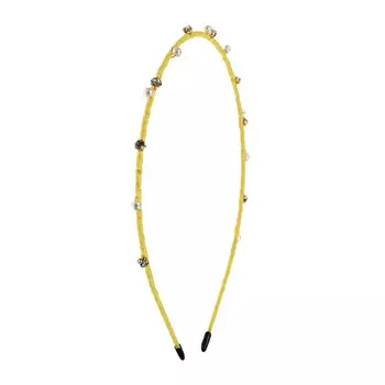 Ободок с жемчугом, желтый Tais