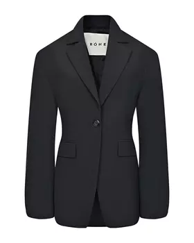 Однобортный черный жакет ROHE