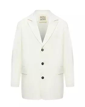 Однобортный пиджак, белый DOUUOD