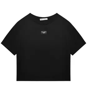 Однотонная футболка с лого Dolce&Gabbana