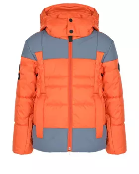 Оранжевая куртка с серыми вставками Poivre Blanc детская