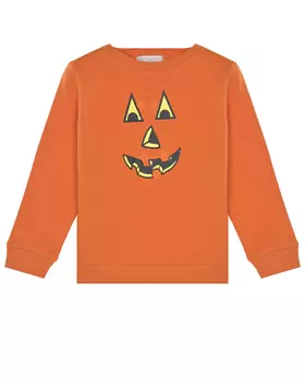 Оранжевый свитшот с принтом "Halloween" Stella McCartney детский