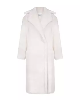 Пальто молочного цвета из эко-меха Forte dei Marmi Couture