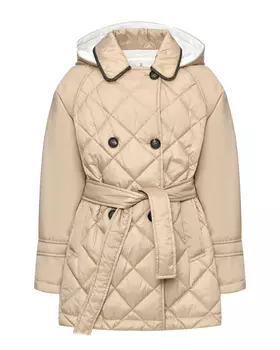 Пальто стеганное, с капюшоном и поясом Brunello Cucinelli
