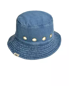 Панама деним, золотые клепки Chloe