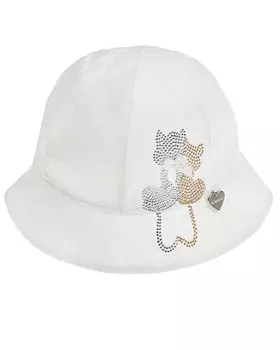 Панама с аппликацией "два кота" из страз Il Trenino