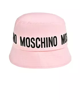 Панама с черным лого, розовая Moschino