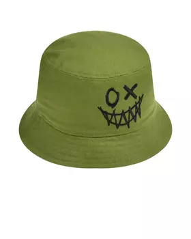 Панама с принтом "смайл", хаки Il Trenino