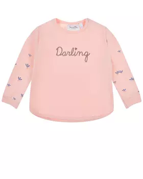 Персиковый свитшот с принтом "Darling" Sanetta fiftyseven детский