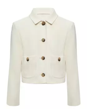 Пиджак белый однобортный на пуговицах Max&Co