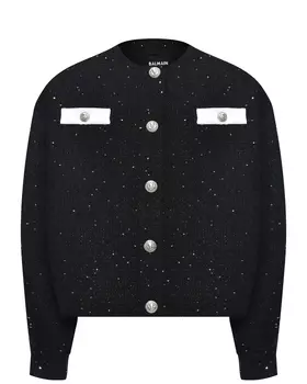 Пиджак с пайетками, черный Balmain