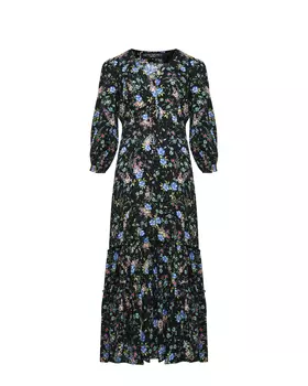 Платье ALLEGRA с мелким цветочным принтом, черное Pietro Brunelli