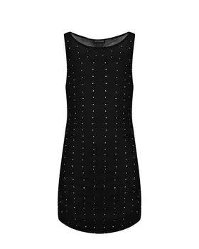 Платье черное со стразами Monnalisa