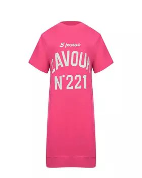 Платье цвета фуксии с белым лого 5 Preview