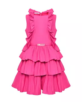 Платье цвета фуксии с рюшами Miss Blumarine